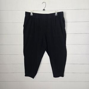 Eileen Fisher Black Pull-Ons Organic Cotton Stretch Pants Size 2X